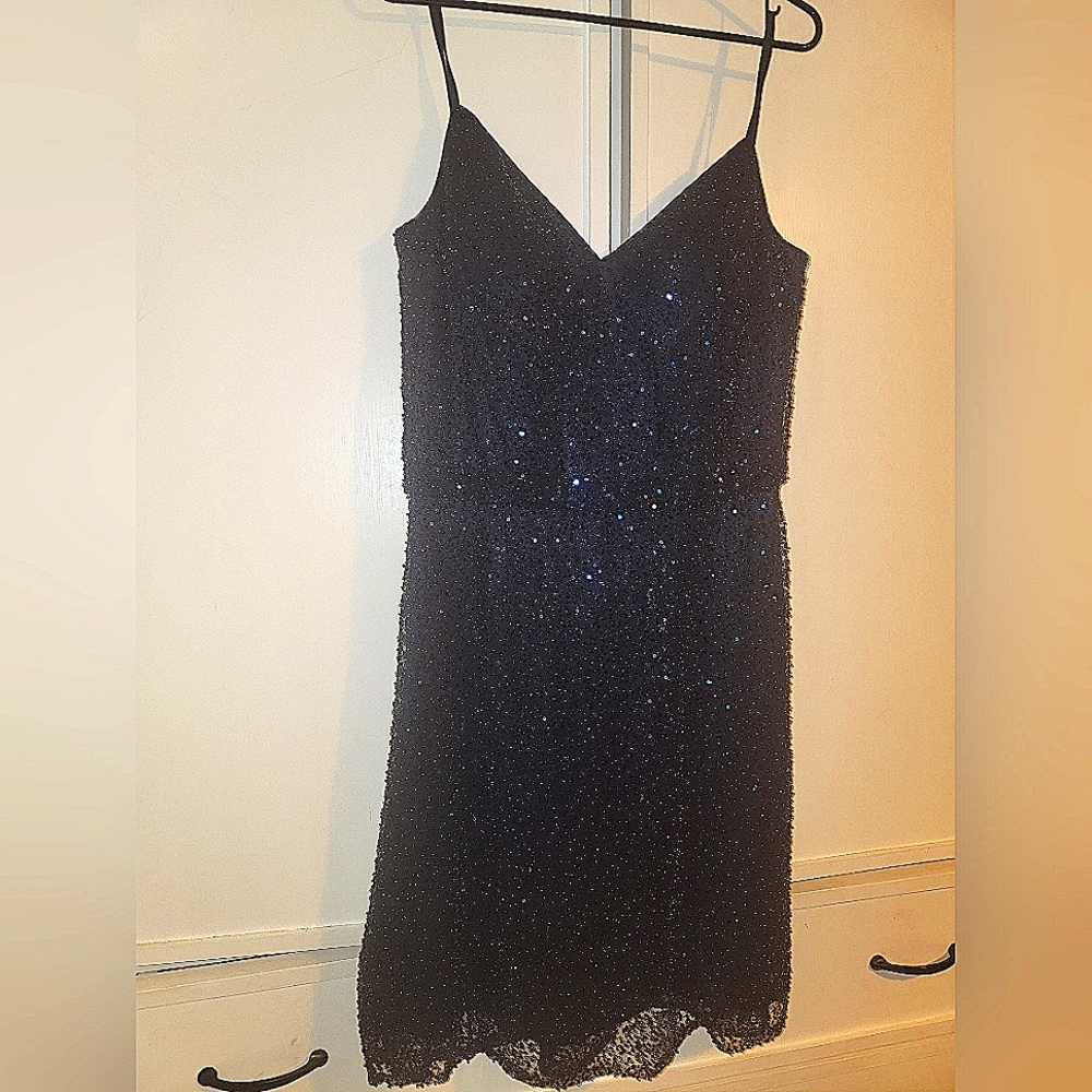 Kleinfeld Mini blue sparkle dress